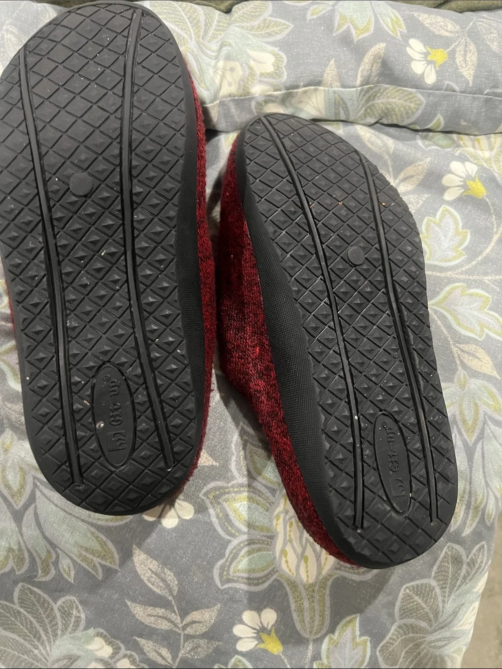 Men or Women Red Slip-On Wool Comfort Slippers